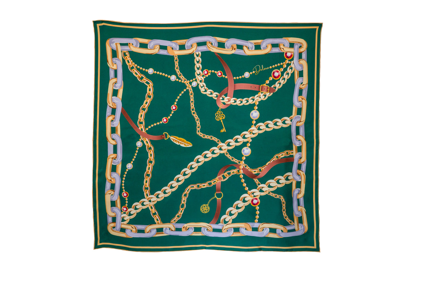 Sparks of Liberté  - II Scarf, Luxury 100% Silk Twill Scarf