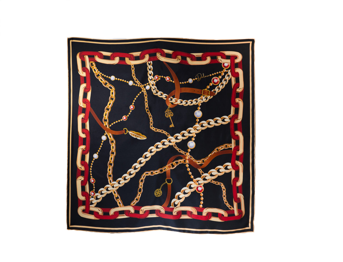 Sparks of Liberté -I Scarf, Luxury 100% Silk Twill Scarf